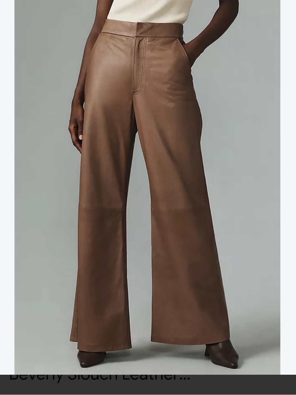 Citizens Of Humanity Brown Wide-Leg Leather Pants